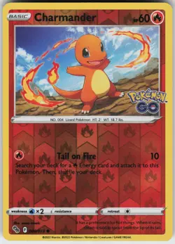 PO-06 Reverse Holo Charmander 008/078 Common Pokemon GO - Image 1