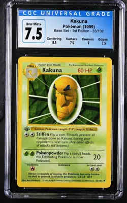 Kakuna Pokemon Base Set Shadowless 1st Edition Back Stamp Error Misprint Cgc Psa - Image 2