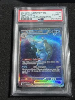 Blastoise EX PSA 10 Pokemon 2023 Mew 151 English #200 Special Illustration Rare - Image 1