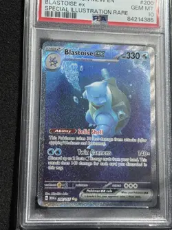 Blastoise EX PSA 10 Pokemon 2023 Mew 151 English #200 Special Illustration Rare - Image 2