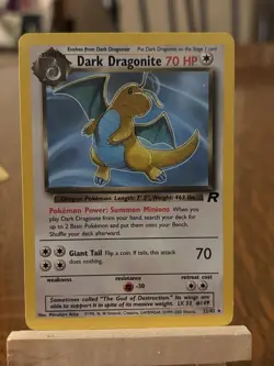 Dark Dragonite 22/82 Team Rocket Pokemon Vintage TCG - Image 1