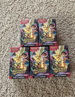 Pokemon Mega Evolutions Ascended Heroes Booster Bundle LOT OF 5 Bundles New - Image 1