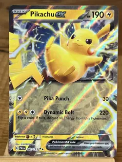 Pokemon TCG Pikachu Ex 063/193 Paldea Evolved Double Rare - Image 1