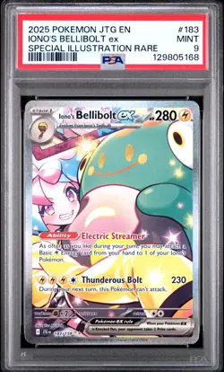 2025 POKEMON JTG EN-JOURNEY TOGETHER #183 IONO'S BELLIBOLT ex SIR PSA 9 - Image 1