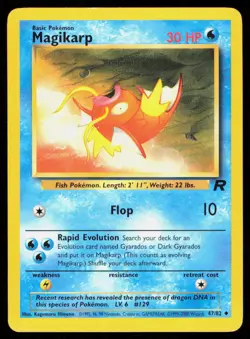 MAGIKARP 47/82 UNCOMMON TEAM ROCKET POKEMON MP - Image 1