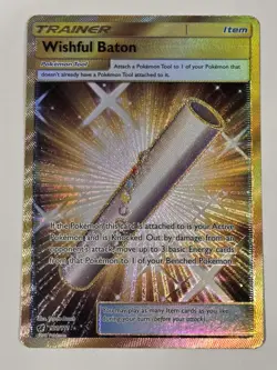 Wishful Baton Secret 121/111 Sm-Crimson Invasion Holo Pokemon Full Art - Image 1