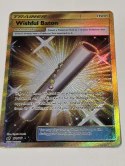 Wishful Baton Secret 121/111 Sm-Crimson Invasion Holo Pokemon Full Art - Image 2