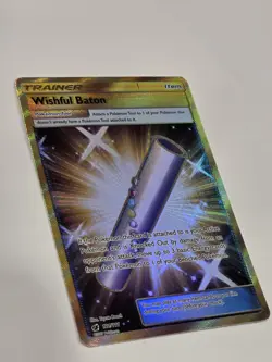Wishful Baton Secret 121/111 Sm-Crimson Invasion Holo Pokemon Full Art - Image 4
