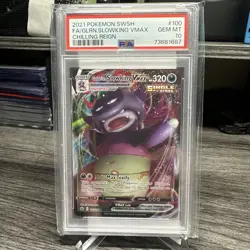 2021 Pokemon SWSH FA/GLRN Slowking VMAX Chilling Reign #100 PSA 10 - Image 1