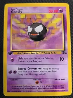 Pokemon TCG Gastly Fossil, 1st Edition Uncommon Card 33/62 Non Holo - Image 1