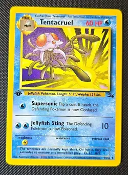 Pokemon Tentacruel 60HP 44/62 Fossil 1st Edition Uncommon Regular Card - Image 1