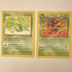Pokemon Oddish & Dark Gloom Team Rocket Lot 2 Cards Wizards English Vintage 2000 - Image 1
