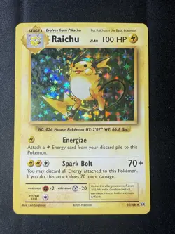 Pokemon TCG Raichu Evolutions Holo Rare Stage 1 HP100 Card 36/108 - Image 1