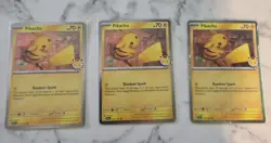 Pikachu 2026 Pokemon Day Promo Card x3 + Mystery Pack - Image 1