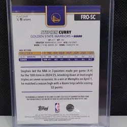 Topps 2025-26 Flagship Real One Relics Stephen Curry #FRO-SC Warriors Game-Used - Image 3