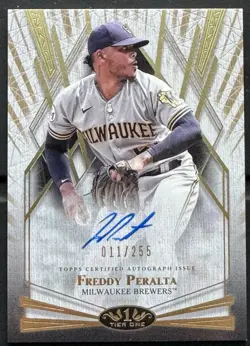 2022 Topps Tier One Baseball FREDDY PERALTA Break Out Autograph /255 #BOA-FP - Image 1