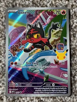 Pokemon Litten MEP 044 - First Partner Illustration Promo Card 30th Anniversary - Image 1
