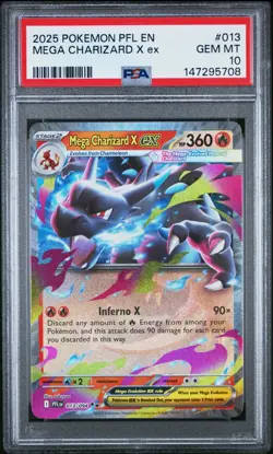 Graded Pokemon MEGA CHARIZARD X EX 013/094 PHANTASMAL FLAMES PSA 10 GEM MINT - Image 1