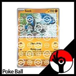 Pokemon TCG: White Flare - PokeBall Reverse Holo - 049/086 - Sawk - Image 1