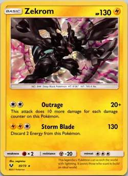 Zekrom 35/73 Shining Legends NM Holo Pokemon TCG - Image 1