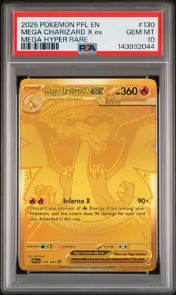 2025 POKEMON PFL EN-PHANTASMAL FLAMES MEGA HYPER RARE MEGA CHARIZARD X EX PSA 10 - Image 1
