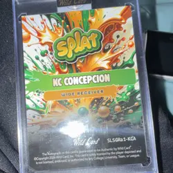 Wild Card Splat KC Concepcion Rookie 1/1 Football Card - Auto - Pandora - Image 2