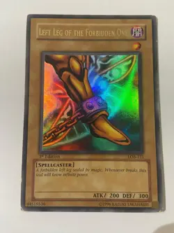 Yugioh Left Leg Of The Forbidden One LOB-121 1st Edition - HP - NA Print - Image 1