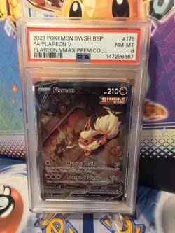 2021 Pokemon Sword & Shield FLAREON V Promo Card PSA 8 SWSH179 GRADED PSA 8 - Image 1