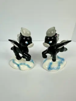 VINTAGE Disney Fantasia Baby Black Pegasus Porcelain Figurines JAPAN Lot Of 2 - Image 1