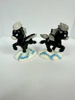 VINTAGE Disney Fantasia Baby Black Pegasus Porcelain Figurines JAPAN Lot Of 2 - Image 2