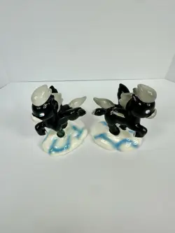VINTAGE Disney Fantasia Baby Black Pegasus Porcelain Figurines JAPAN Lot Of 2 - Image 3