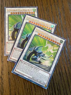 YUGIOH - HI SPEEDROID CLEAR WING RIDER X3 - ULTRA RARE - LED8 - 1ST ED - NM - Image 1
