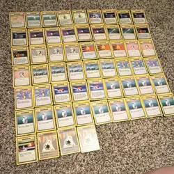 Pokemon TCG Base Set Professor Oak Bill Trainer Energy Lot 58 Cards - Image 1