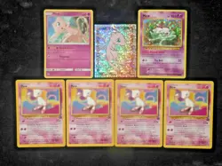 Mew Holo 53/108 SM215 Vintage Foil Prism Sticker 4x Promo #8 Pokemon Card Lot LP - Image 1