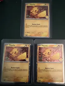 Pokemon Pikachu Basic 051/162 TEU Lot 3 Cards English Standard - Image 1