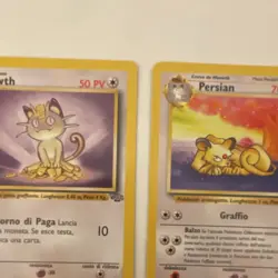 Pokemon Meowth & Persian Base Set Lot 2 Cards Nintendo Italian 1999 - Image 5