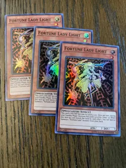 YUGIOH - FORTUNE LADY LIGHT X3 - SUPER RARE - OP11 - NM - Image 1