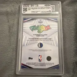 Topps Chrome Cooper Flagg Gold Refractor Autograph /50 Dallas Mavericks PSA 10 - Image 2