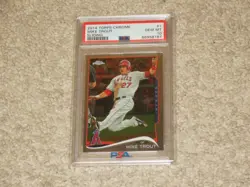 Mike Trout 2014 Topps Chrome #1 LA Angels Sliding MVP Angels PSA 10 GEM MINT - Image 1