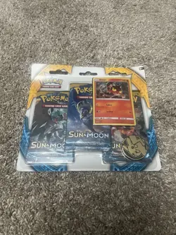 Pokemon Sun & Moon Litten 3-Pack Booster Blister Set - Factory Sealed - Image 1