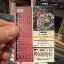Topps 2025 Cosmic Chrome Blue Moon Refractor Dustin Harris Rangers #137 /99 RC - Image 3