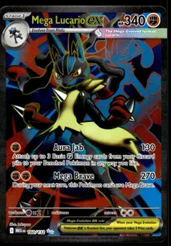 Pokemon TCG ME01: Mega Evolution #160/132 Mega Lucario ex NM - Image 1