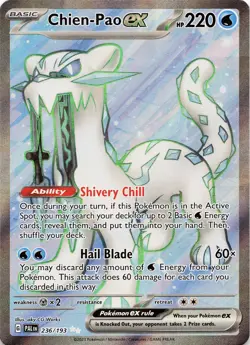 POKEMON Chien-Pao ex #236/193 Holofoil SV02: Paldea Evolved NM - Image 1