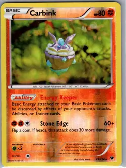 Carbink 49/124 Reverse Holo XY - Fates Collide - Pokemon Card - NM - Image 1