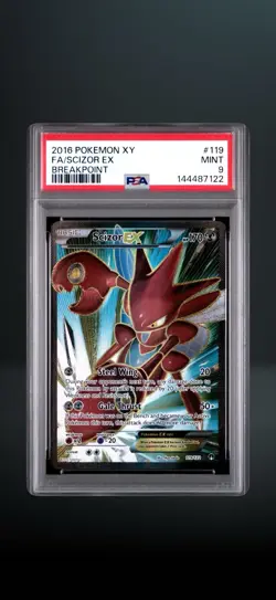 Pokemon Scizor EX Breakpoint Full Art Ultra Rare 119/122 PSA 9 2016 English - Image 1