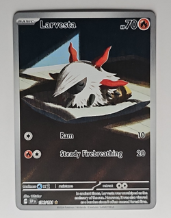 Pokemon Larvesta 196/191 Illustration Rare SV08 Surging Sparks Holo NM - Image 1