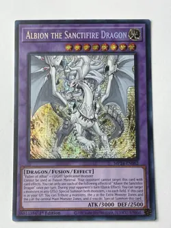 YUGIOH! Albion the Sanctifire Dragon MP24-EN082 Prismatic Secret 1st Edition - Image 1
