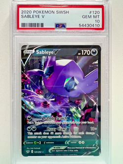 Pokemon - 2020 Sword & Shield Base Sableye V - Half Art #120 - PSA 10 - GEM MINT - Image 1