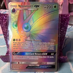 Pokemon Venomoth GX 216/214 Sm-Unbroken Bonds Secret Rare Holo 200 HP Stage 1 - Image 1