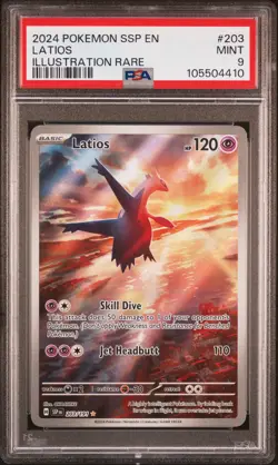 2024 POKEMON SSP EN-SURGING SPARKS ILLUSTRATION RARE #203 LATIOS PSA 9 - Image 1